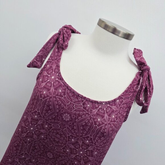 Nanu XL Purple Tie Shoulder Tank Top Sleeveless Scoop Neck Boho Festival Casual - Picture 5 of 11